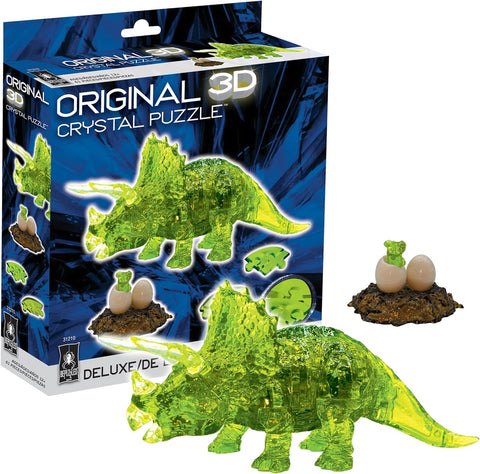 University Games Triceratops with Baby Deluxe 3D Crystal Puzzle
