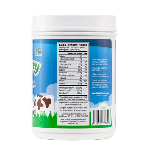 Well Wisdom Vital Whey natural back label