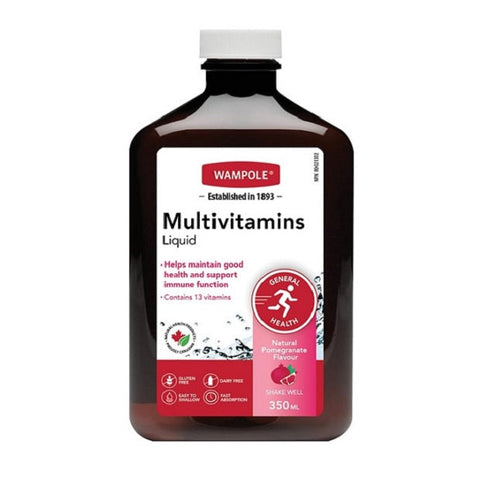 Expires June 2026 Clearance Wampole Multivitamins Liquid Natural Pomegranate Flavour 350mL