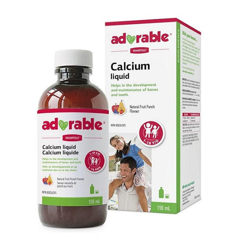 Wampole Adorable Calcium Liquid Natural Fruit Punch Flavour 150mL
