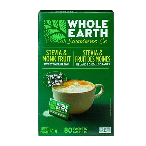 Whole Earth Stevia & Monk Fruit 80 Packets - YesWellness.com