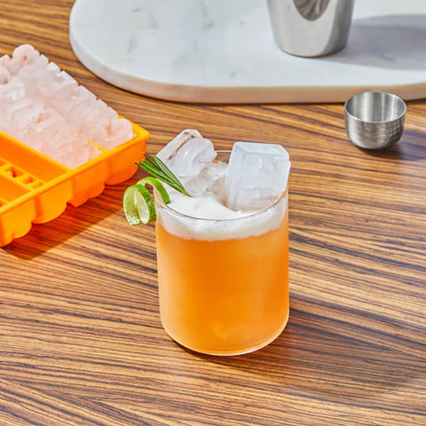 Zoku Cheers Ice Mold shaped ice in mixed drink
