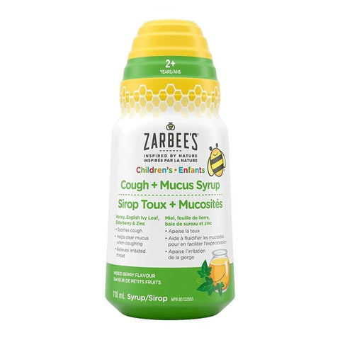 Zarbee's Children Cough + Mucus Syrup Mixed Berry Flavour 1158mLZarbee's Children Cough + Mucus Syrup Mixed Berry Flavour 118mL