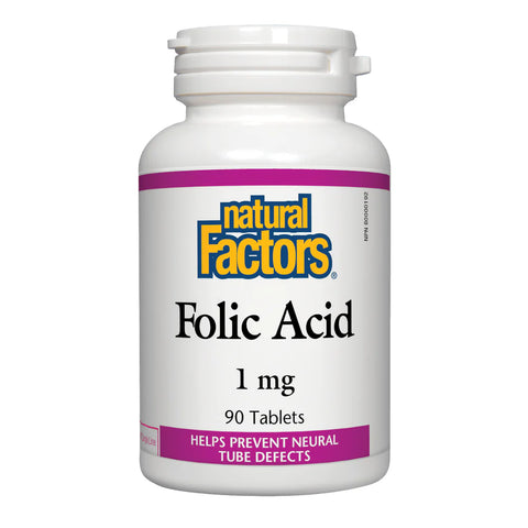 Natural Factors Folic Acid 1mg Tablets