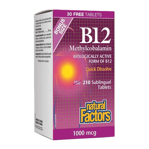 Natural Factors B12 Methylcobalamin 1000mcg (Various Sizes)