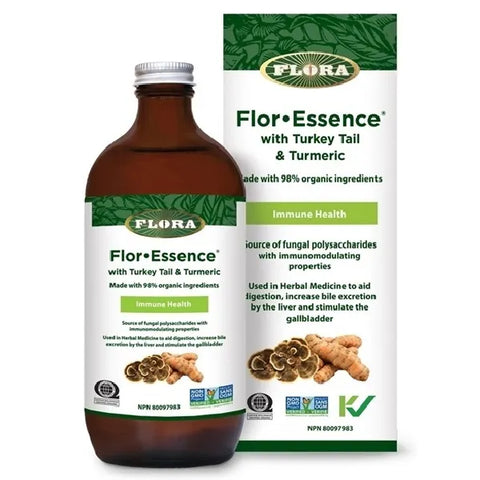 Expires December 2025 Clearance Flora Health Flor-Essence with Turkey Tail & Turmeric 941ml