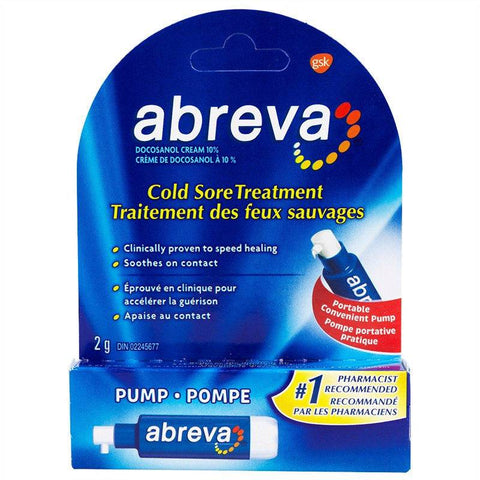Abreva Cold Sore Treatment Cream - 2g Pump - YesWellness.com