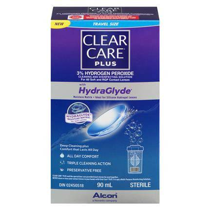 Alcon Clear Care Plus Cleaning and Disinfecting Solution with HydraGlyde 90mL - YesWellness.com