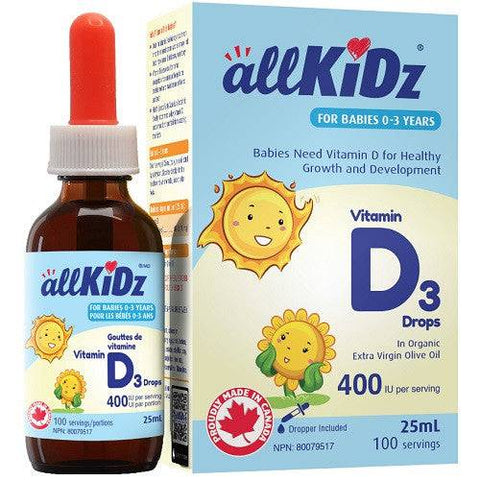 allKidz  Vitamin D3 Drops 25ml - YesWellness.com