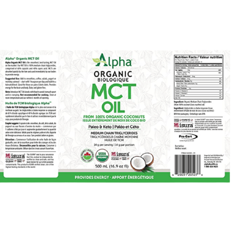 Alpha Organic MCT Oil - YesWellness.com