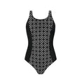 Amoena Asian Garden Full Bodice Swimsuit - Black & Star White - YesWellness.com