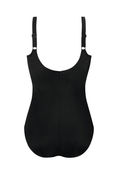 Amoena Asian Garden One-Piece Swimsuit - Black & Star White, 08B - YesWellness.com