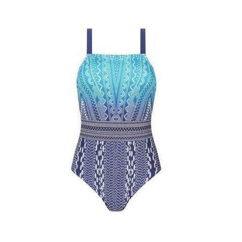 Amoena Bohemian Chic Half-Bodice Swimsuit - Water Blue - YesWellness.com