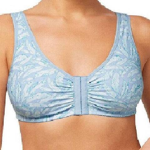 Amoena Frances Soft Cup Front Fastening Post Surgical Bra - Blue - YesWellness.com