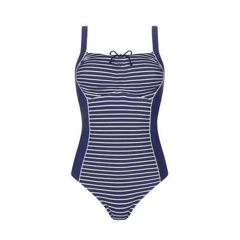 Amoena Infinity Pool Half Bodice Swimsuit - Deep Blue/Star White - YesWellness.com