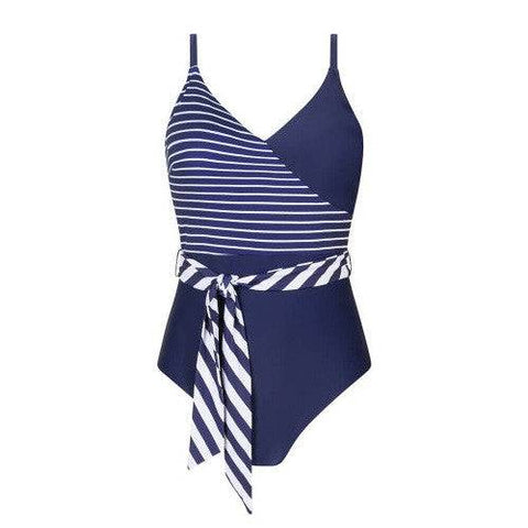 Amoena Infinity Pool One-Piece Swimsuit - Deep Blue/Star White - YesWellness.com