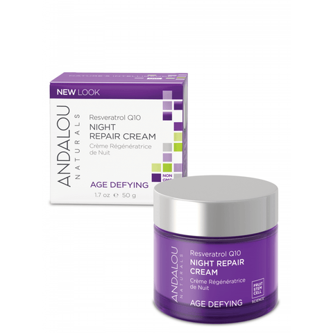Andalou Naturals Age Defying Resveratrol Q10 Night Repair Cream 50g - YesWellness.com