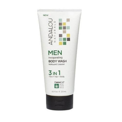 Andalou Naturals Men Invigorating Body Wash 3 In 1 - 251mL - YesWellness.com