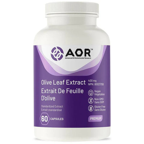 Expires August 2024 Clearance AOR Olive Leaf Extract 60 Veg Capsules - YesWellness.com