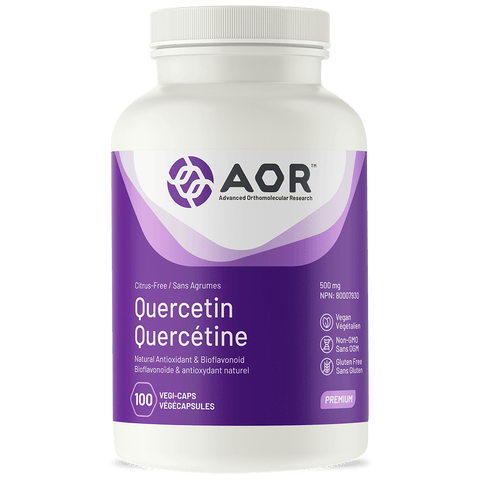 Expires February 2026 Clearance AOR Quercetin 500mg Citrus-Free 100 Vegi-Caps