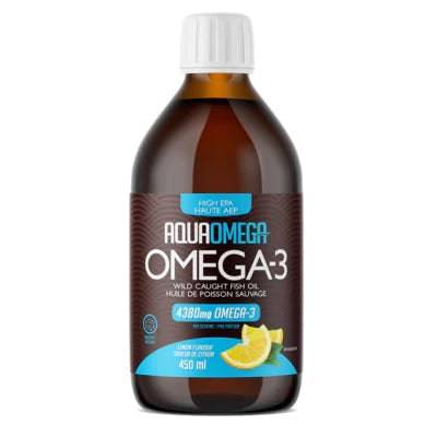 AquaOmega High EPA Omega-3 4380mg Lemon Flavour - YesWellness.com