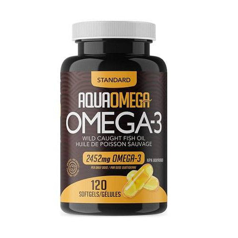 AquaOmega Standard Omega-3 Fish Oil 120 Softgels - YesWellness.com