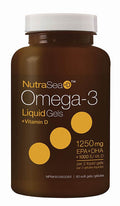 Expires April 2024 Clearance NutraSea+D Omega-3 Liquid Gels + Vitamin D (EPA + DHA 1250mg + 1000IU Vit D) 60 Softgels - YesWellness.com