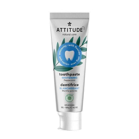 Attitude Anticavity with Fluoride Toothpaste Whitening Peppermint 120 g - YesWellness.com