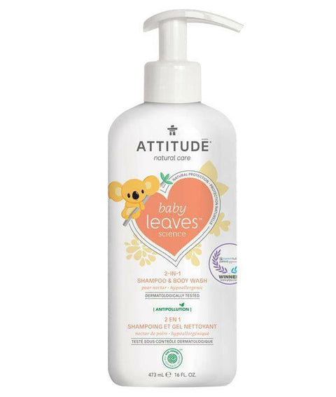 Attitude Baby Leaves 2-in-1 Natural Shampoo & Body Wash Pear Nectar 473mL - YesWellness.com