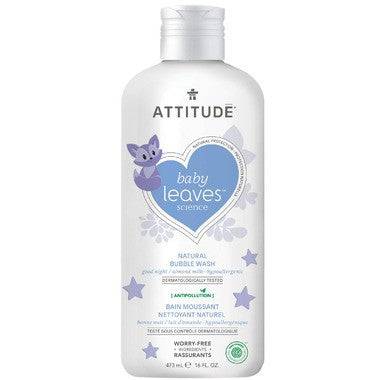 Attitude Baby Leaves Good Night Bubble Wash Almond Milk 473 ml - YesWellness.com