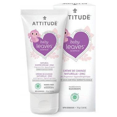 Attitude Baby Leaves Natural Diaper Cream with Zinc 75 g - YesWellness.com