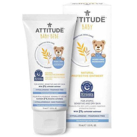 Attitude Baby Sensitive Skin Care Natural Protective Ointment - Fragrance Free 75 ml - YesWellness.com