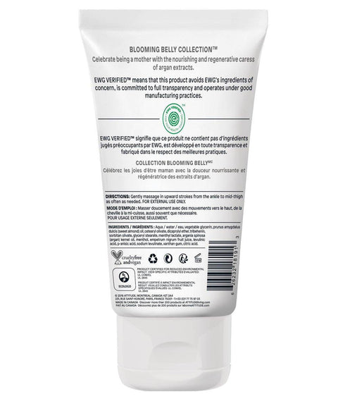 Attitude Blooming Belly Natural Cream for Tired Legs Mint 150 ml - YesWellness.com