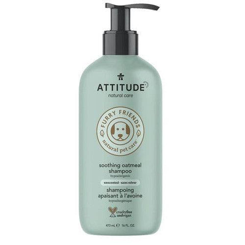ATTITUDE Furry Friends Natural Pet Care Soothing Oatmeal Shampoo Unscented 473 ml - YesWellness.com