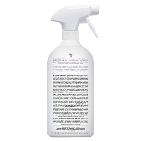 Attitude Nature+ All Purpose Cleaner Disinfectant 99.9% Spray Thyme & Lavender 800 ml - YesWellness.com