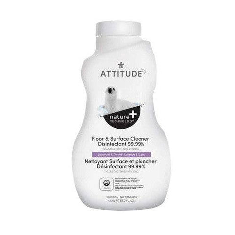 Expires May 2026 Clearance Attitude Nature + Floor and Surface Cleaner Disinfectant 99.99%  - Lavender & Thyme 1.04 L