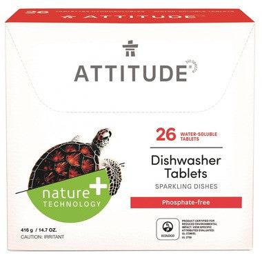 Attitude Nature+ Technology Dishwasher Tablets Phosphate-Free 26 Loads - YesWellness.com