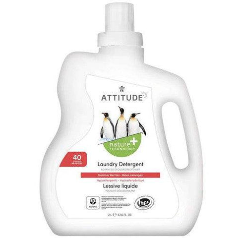 Attitude Nature+ Technology Laundry Detergent Summer Berries 40 Loads 2 L - YesWellness.com