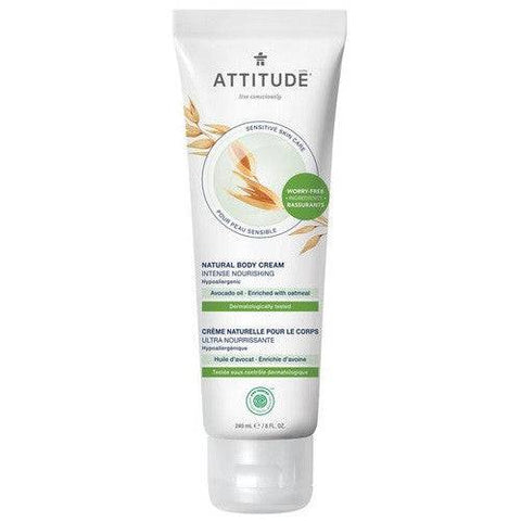 Attitude Sensitive Skin Care Natural Body Cream - Avocado Oil 240 ml - YesWellness.com