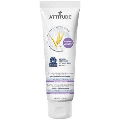 Attitude Sensitive Skin Care Natural Body Wash for Eczema, Sensitive and Dry Skin - Fragrance-free 240mL - YesWellness.com