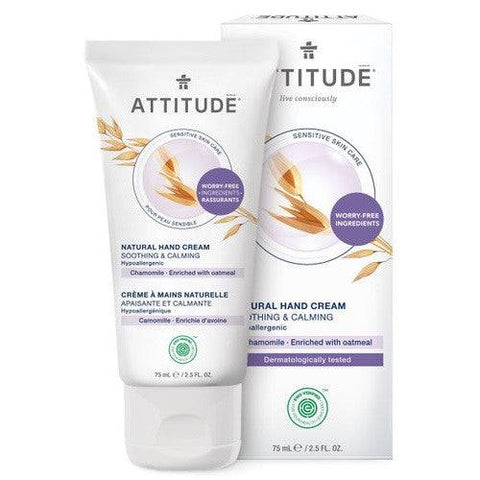 Attitude Sensitive Skin Care Natural Hand Cream Soothing and Calming - Chamomile 75 ml - YesWellness.com