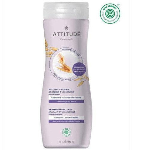 Attitude Sensitive Skin Care Natural Shampoo Soothing & Volumizing Chamomile 473 mL - YesWellness.com