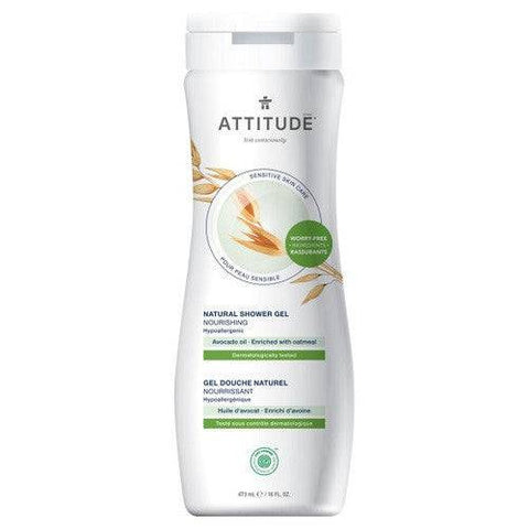 Attitude Sensitive Skin Care Natural Shower Gel - Avocado Oil 473mL - YesWellness.com