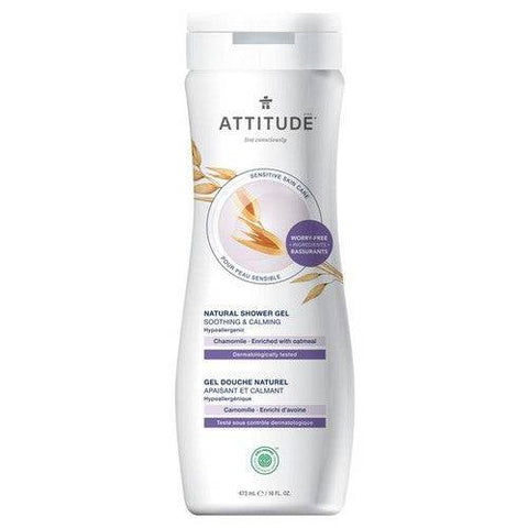 Attitude Sensitive Skin Care Natural Shower Gel Soothing & Calming Chamomile 473mL - YesWellness.com