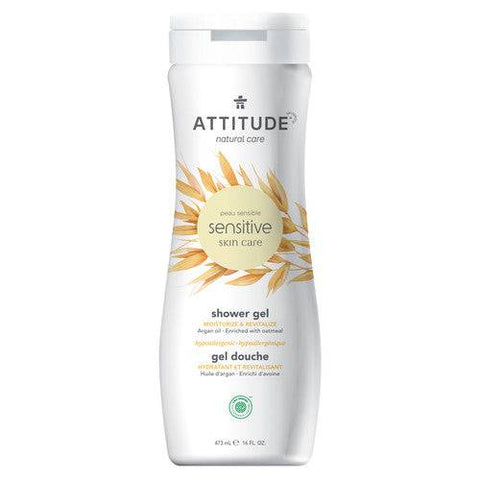 Attitude Sensitive Skin Care Shower Gel Moisturizing & Revitalize - Argan Oil 473mL - YesWellness.com
