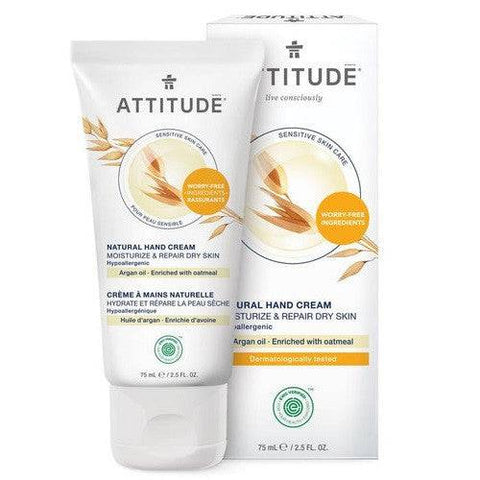 Attitude Sensitive Skin Hand Cream - Argan 75mL - YesWellness.com