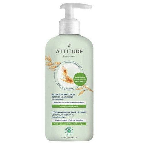Attitude Sensitive Skin Natural Body Lotion Intense Nourishing - Avocado Oil 473mL - YesWellness.com