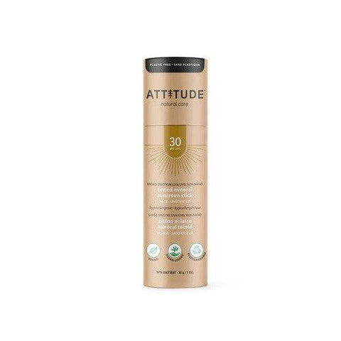 Attitude SPF 30 Tinted Mineral Sunscreen Face Stick Unscented 30g - YesWellness.com