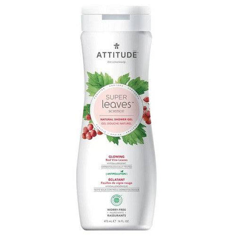 Attitude Super Leaves Glowing Red Vine Leaves Natural Shower Gel 473ml - YesWellness.com