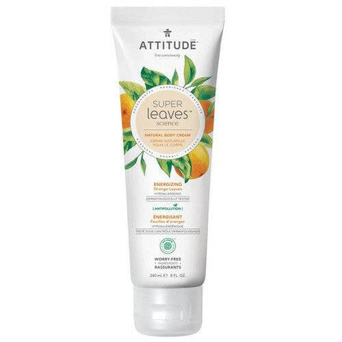Attitude Super Leaves Natural Body Cream Energizing Orange Leaves 240 ml - YesWellness.com